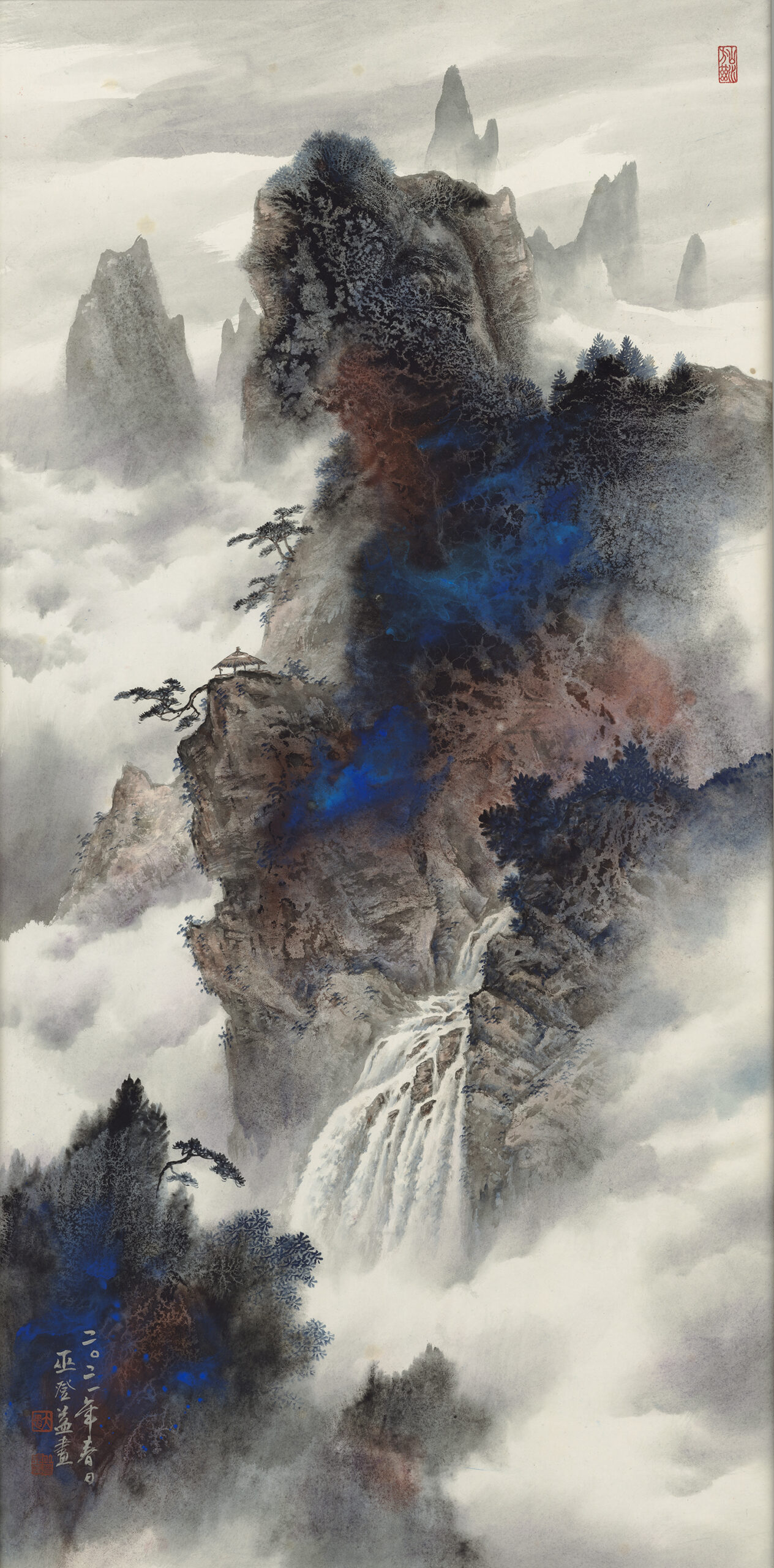 水蓮 油彩画 秦森康屯 水雲間- 巫登益美術館